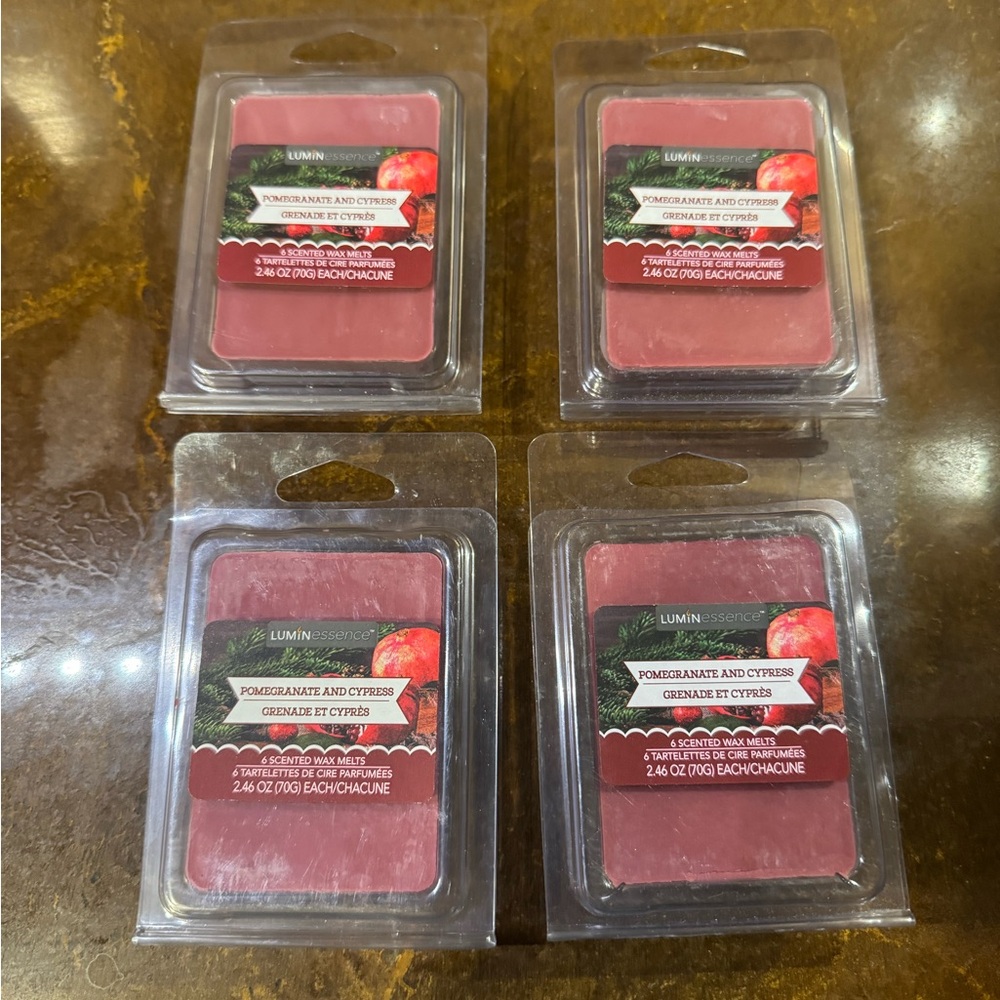 Lot 4 NIP Luminessence scented wax melts packages-contains 6 square melts (ea)